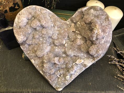Raw Amethyst Flower Heart Shaped Crystal Cluster Amethyst Crystal