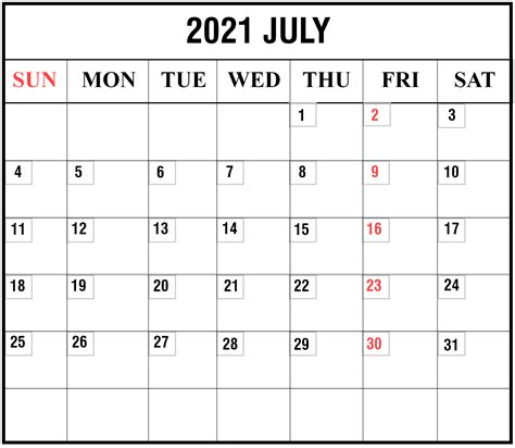 Free Blank July 2021 Printable Calendar Template In Pdf 1 Calendar