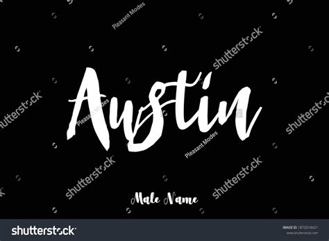 Austinmale Name Bold Cursive Calligraphy Typeface Stock Vector Royalty