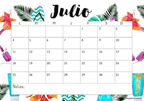 Calendario Gratuitos Descargable E Impimible Julio 2016 Organización