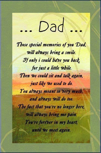 Keep Sake In Loving Memorypoem Dad 6x4 Inch Remembering Dad I