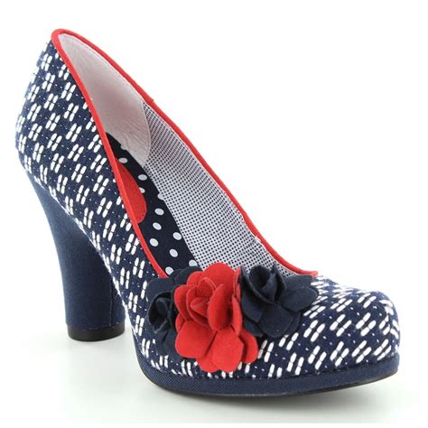 Ruby Shoo Jessica Womens Front Strap Court Shoes Red Spots Chicim