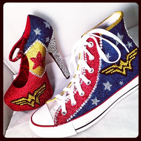 Wonder Woman Shoes Glitter Heels Wonder Woman