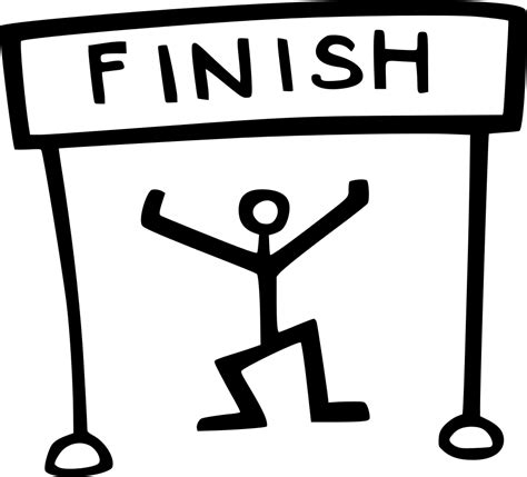 Finish Line Clipart Black And White Clip Art Finish Line Png
