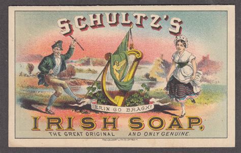 Schultzs Irish Soap Chromolithograph Advertising Folder 1880s