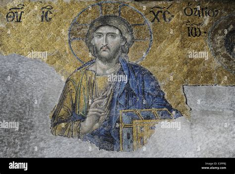 Hagia Sophia Mosaic Of The Deesis Detail Of Christ In Majesty 13th