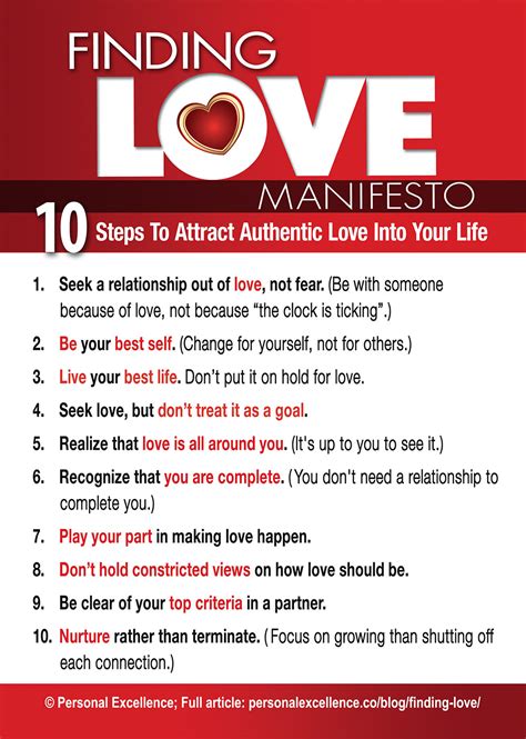 How To Find Love Manifesto Personal Excellence