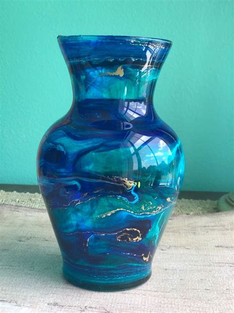 Painted Vase Alcohol Ink Glass Alcohol Ink Painting Alcohol Ink Crafts