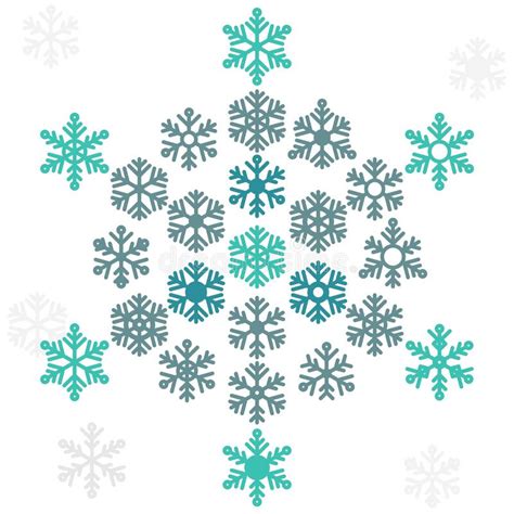 Snowflake Winter Set Vector Graphic Crystal Frozen Decoration For