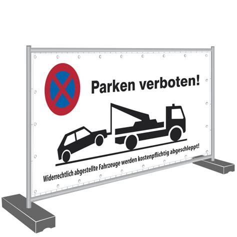 Parken verboten schild zum ausdrucken word muster vorlage ch. Bauzaunbanner drucken - Parken verboten - baustellenbanner ...