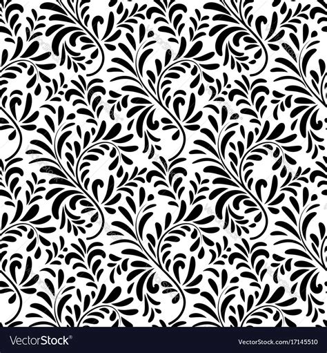 Floral Seamless Pattern Ornamental Leaves Vector Image