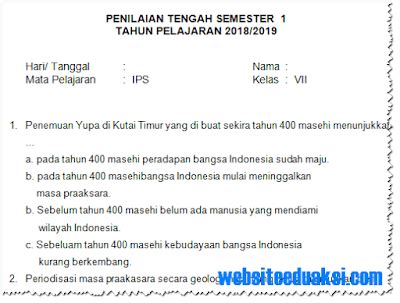 Soal Uts Ips Kelas 7 Semester 2 Dan Kunci Jawaban - commlasopa
