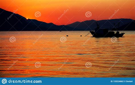 Sunset Adriatic Sea Kotor Montenegro Stock Photo Image Of Sunset