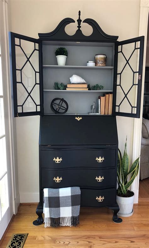 Furniture makeovers can be simple, like this green painted dresser or more complex, like this ombre dresser. Vintage Secretary Desk in 2020 | Secretary desk makeover ...