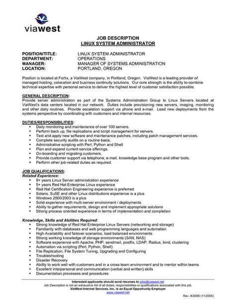 Sample Resume System Administrator Job Sle Description Pravin Uttam