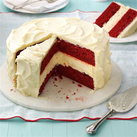 Cheesecake Layered Red Velvet Cake Recipe How To Make It Taste Of Home