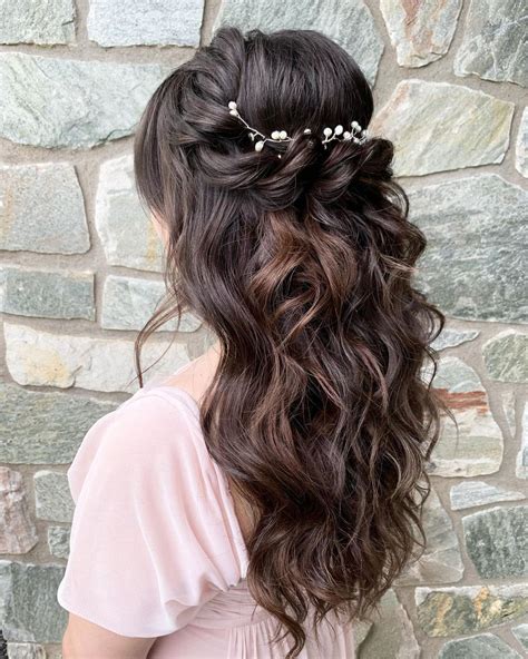 Long Hair Hairstyles For Wedding Half Up Half Down