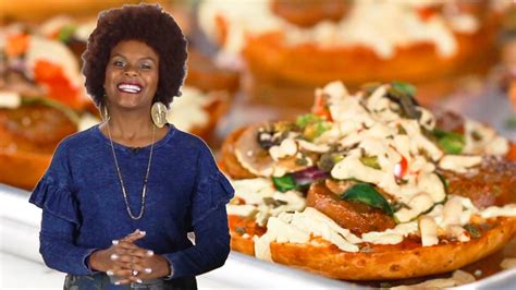 Sounds perfect wahhhh, i don't wanna. Goodful - Making Vegan Mini Pizzas With Tabitha Brown