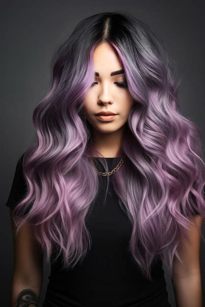 premium ai image purple hair with a hint of purple