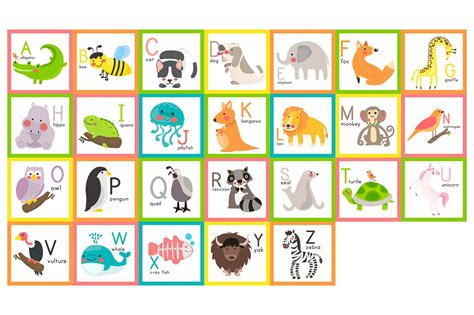 Illustration Of Alphabet Animals Design Id 44825
