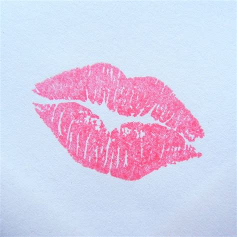 Realistic Kiss Lips Rubber Stamp Lipstick Kiss Stamp Etsy