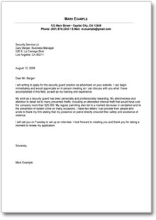 security cover letter examples security guards companies