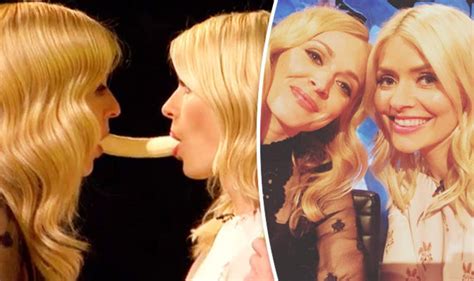 holly willoughby and fearne cotton suck on banana in racy celebrity juice game tv and radio