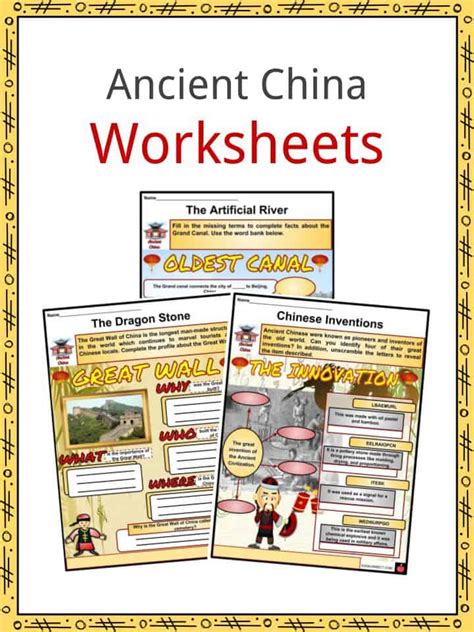 Free Ancient China Worksheets