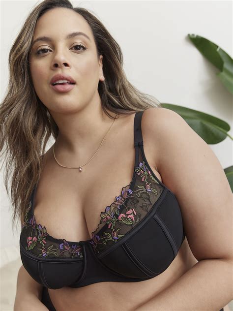sexy black underwire floral lace and mesh bra déesse collection penningtons