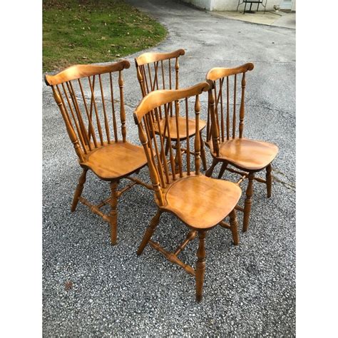 Vintage S Bent And Bros Windsor Style Brace Back Chairs Set Of 4