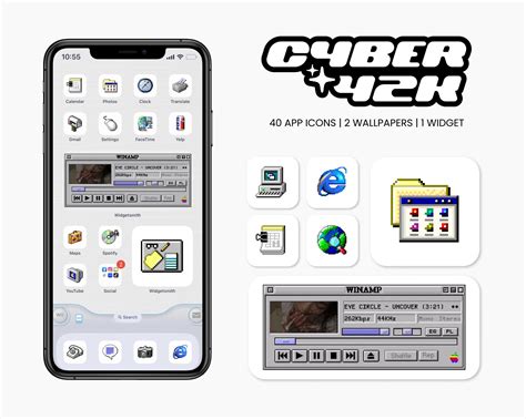 Cyber Y2k App Icon Pack Windows Icons Winamp Widget Etsy Ireland