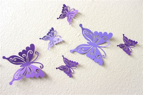 10 Purple Paper Butterflies Large Purple Nursery Décor For Etsy