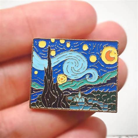 Van Gogh Starry Night Painting Enamel Lapel Pin Brooches Aliexpress