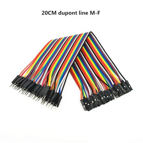 40pcs 20cm dupont line female to male jump wire dupont cable f m dupont line 1p 1p spacing 2