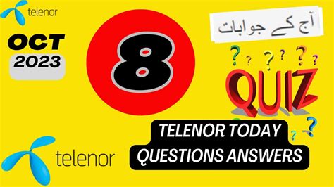 Todays Telenor Quiz Answers 8 October 2023 Youtube