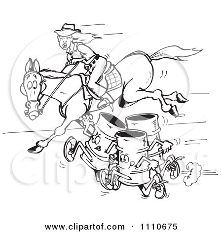 Barrel Racing Horse Coloring Pages - Domestic