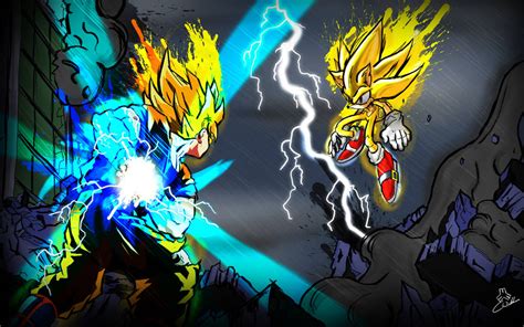 Super Sonic Vs Super Saiyan Goku By Sonicthecosplayer On Deviantart