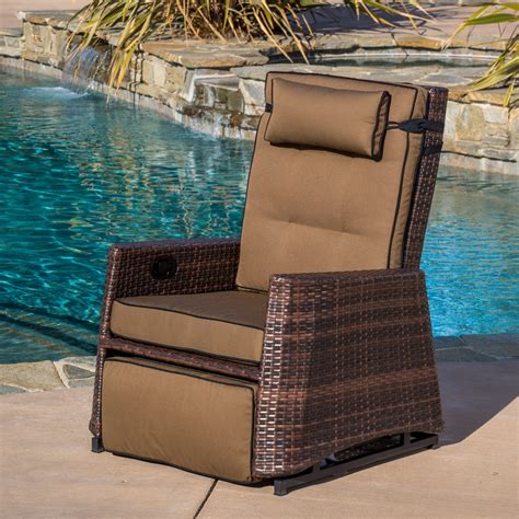 Christopher Knight Home Ckh Outdoor Wicker Recliner Rocking Chair