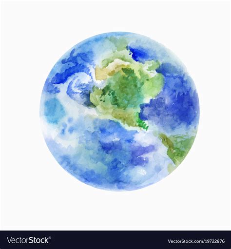 Earth Watercolor Art Royalty Free Vector Image