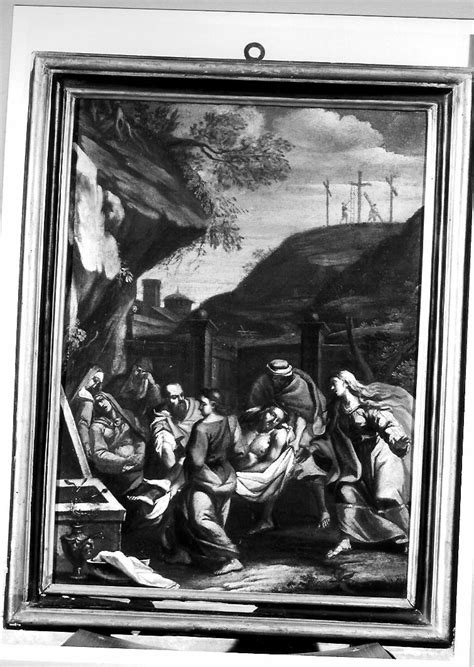 stazione XIV Gesù deposto nel sepolcro dipinto