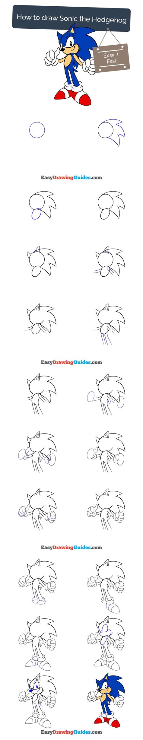 How To Draw Sonic Step By Step Guide At How To