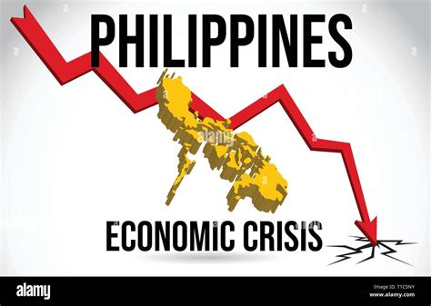 philippines map financial crisis economic collapse market crash global meltdown vector