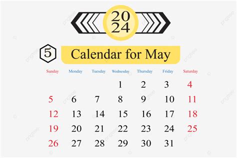 2024년 5월 편집 가능한 달력 벡터 5월 달력 편집 가능한 달력 2024 달력 Png 일러스트 및 벡터 에 대한 무료