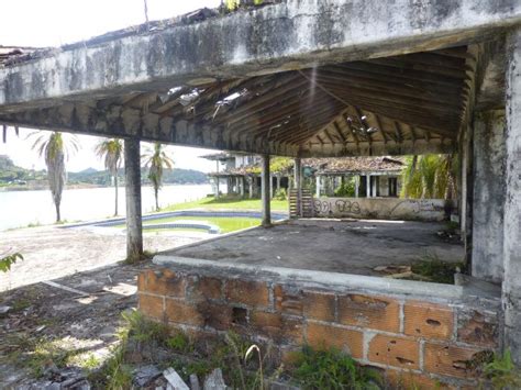 Pablo Escobars Abandoned Island Mansion Pool Area View