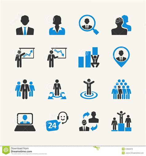 Business People Web Icons Set Stock Vector