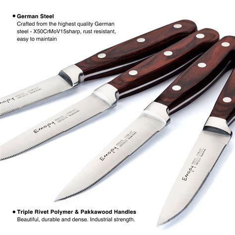 Steak Knives Emojoy Steak Knife Set Stainless Steel Steak Knives