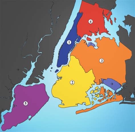 The Five Boroughs Of New York City Map