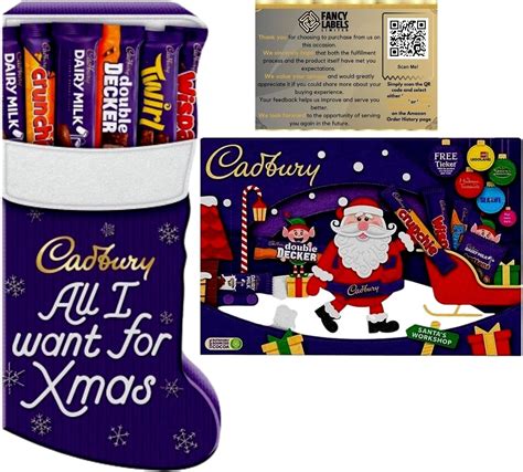 chocolate christmas ts bundle with cadbury large stocking chocolate selection box 179g and