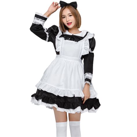 Sexy Japan Maid Costume Sweet Gothic Lolita Dress Anime Cosplay Sissy