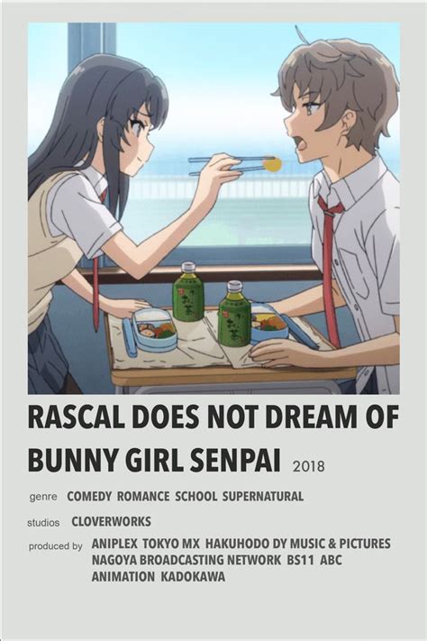 Rascal Does Not Dream Of Bunny Girl Senpai In 2020 Movie Posters Minimalist Anime Films